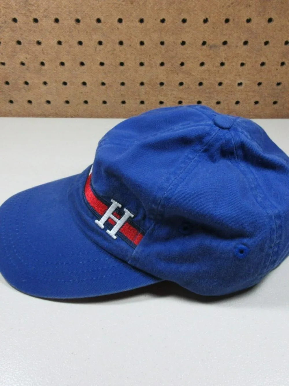 Vintage Tommy Hilfiger womens blue 6 panel Flag strapback hat